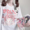 Pink Black White Tshirt Soft Girl Kawaii Characters - Harajuku