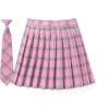 Pink or Light Blue Skirt Plus Tie School Uniform
