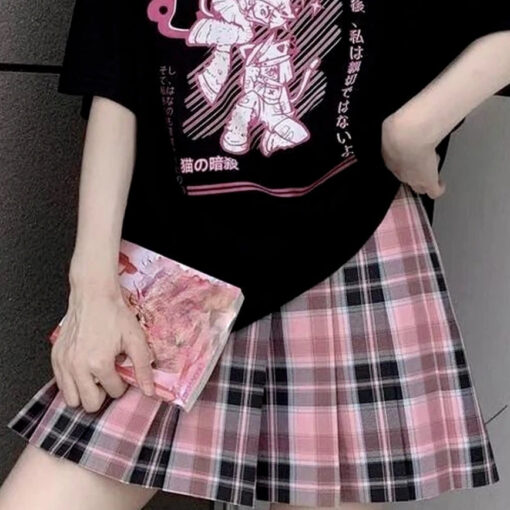 Plaid Mini Skirt Kawaii Japanese School Uniform - Harajuku