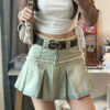 Pleated Mini Denim Skirt E-girl Style Grunge Aesthetic Outfit