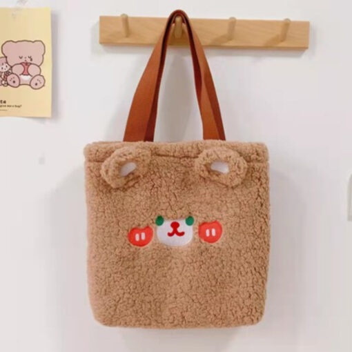 Plush Bag Kawaii Sweet Embroidery Print Bunny Bear - Harajuku