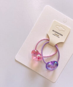 Set of 2 Pieces of Hair Bands Bright Transparent Cubes Asterisks Hearts