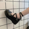 Shoes Cross Straps Mary Jane Style - Harajuku