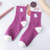 Socks Purple Bear Print Kawaii