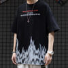 Streetwear Tshirt Fire Flame New World - Harajuku