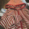 Striped Zip Knitted Hooded Cardigan