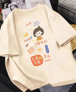 Sweet Kawaii Cotton T-shirt Harajuku Hieroglyphs