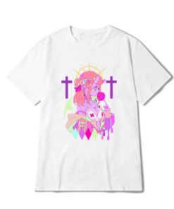 T-shirt Bright Print Punk Style - Harajuku