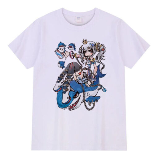 T-shirt Gothic Kawaii Girl Shark - Harajuku