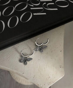 Trend Earrings Butterfly Rings Silver Color - Harajuku