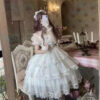 White Fairy Princess Dress Kawaii Tea Party Wedding - Harajuku