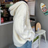 White Knitted Coat Hoodie OTTO Style