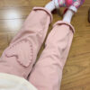 White Pink Ruffled Heart Pants Sweet Kawaii - Harajuku