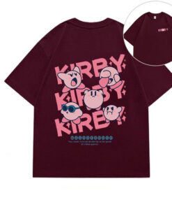 Women Tshirt Letter Kirby Kawaii Print Cotton