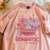 Women Tshirt Romantic Planet Bear Kawaii Print Cotton