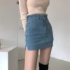 Women's High Waist Corduroy Casual Mini Skirt - Harajuku