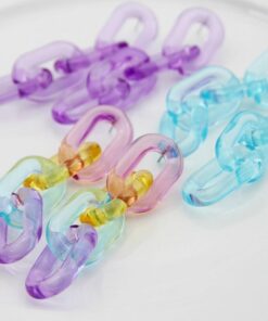 Acrylic Dangle Earrings Chain Rainbow - Harajuku