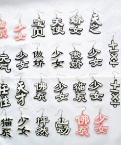 Acrylic Long Earrings Hieroglyphs - Harajuku