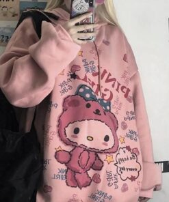 Anime Cute Hoodie Pink Girl - Harajuku