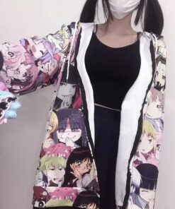 Anime Kawaii Sweatshirt Jacket Pockets - Harajuku