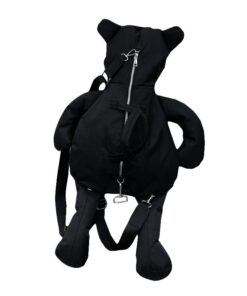 Black Backpack Puppet Bear - Harajuku