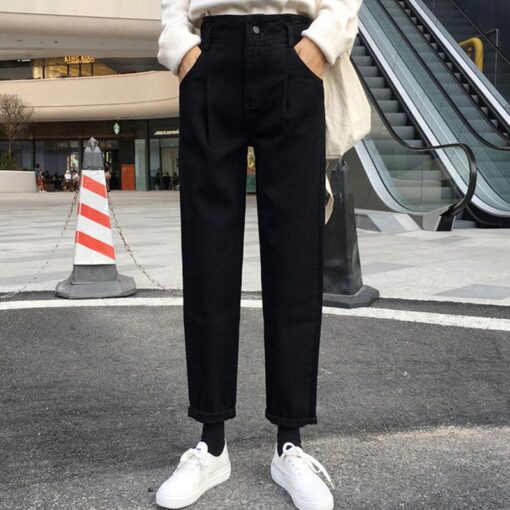 Black Pants High Waist Korea - Harajuku
