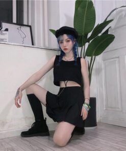 Black Top Or Skirt Gothic Style - Harajuku