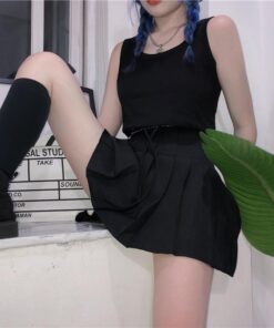 Black Top Or Skirt Gothic Style - Harajuku