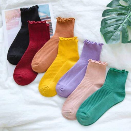 Bright Color Cotton Socks - Harajuku