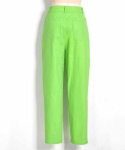 Bright Green Jeans Pants - Harajuku