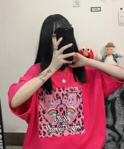 Bright T-shirt Happiness Rainbow Bears - Harajuku
