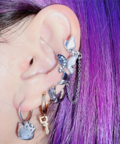 Butterfly Earrings Non Pierced - Harajuku