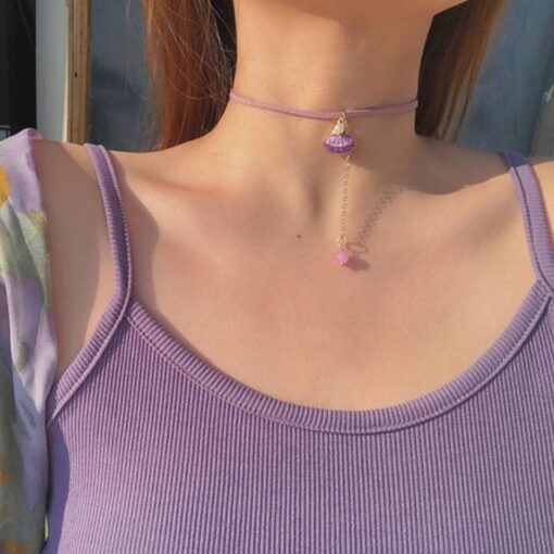 Butterfly Lace Purple Necklace - Harajuku