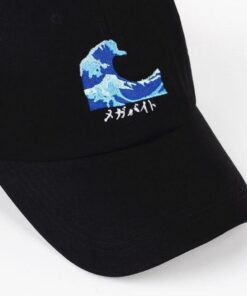 Cap Wave Embroidery - Harajuku