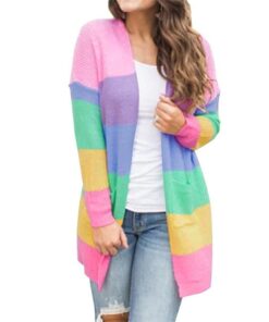 Cardigan Knitted Multicolor Long Sleeve - Harajuku