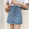 Denim A Line Skirt Korea - Harajuku