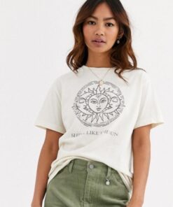 eGirl T-shirt Sun Moon Cotton - Harajuku