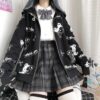 Gothic Hoodie Dark Manga Plus Velvet Zipper - Harajuku