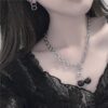 Gothic Necklace Pendant Black Cherry - Harajuku