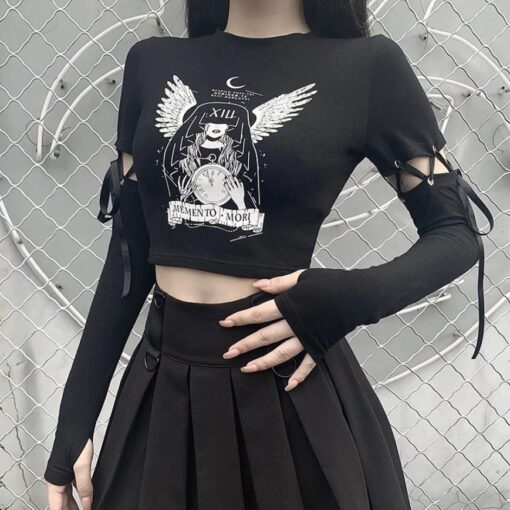 Gothic Short Top Sleeves Punk Style - Harajuku