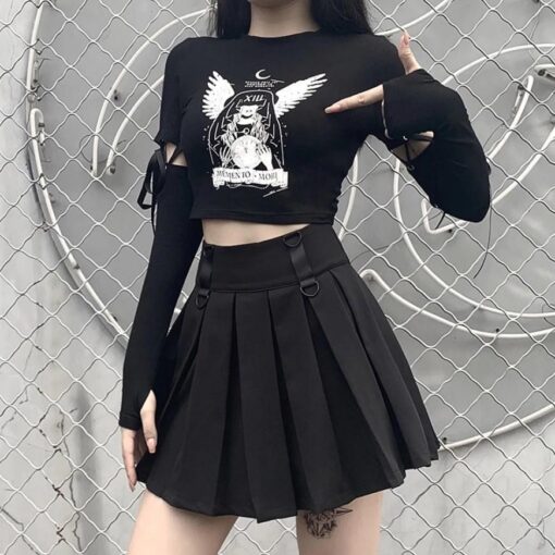 Gothic Short Top Sleeves Punk Style - Harajuku