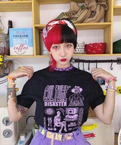 Gothic T-shirt Korean Punk Graphics - Harajuku