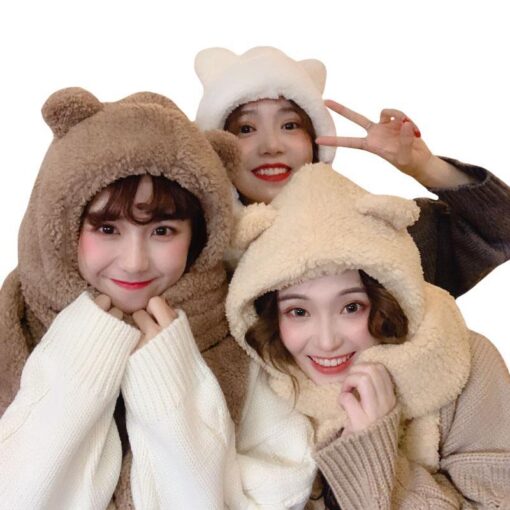 HAT SCARF TEDDY BEAR HARAJUKU - Harajuku