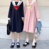 Japanese Dress Sailor Collar Bow - Harajuku