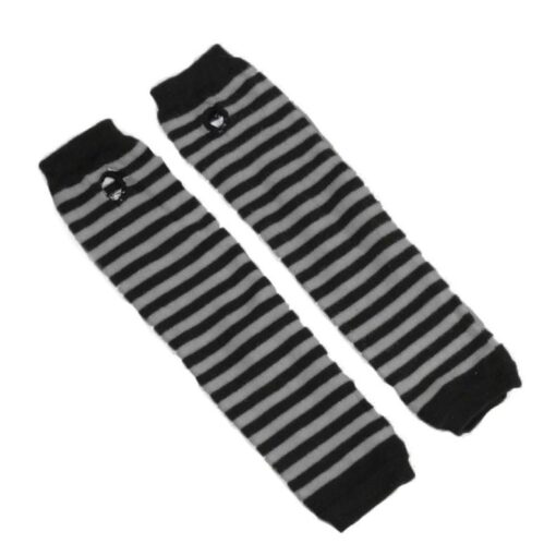 Kawaii Striped Long Knit Fingerless Gloves - Harajuku