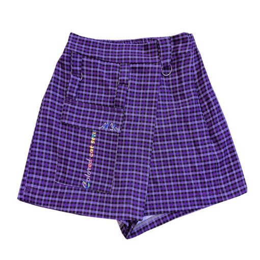 Kawaii Violet Skirt High Waist - Harajuku