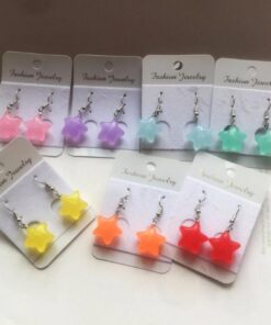 Macarons Sweet Star Bright Earrings - Harajuku