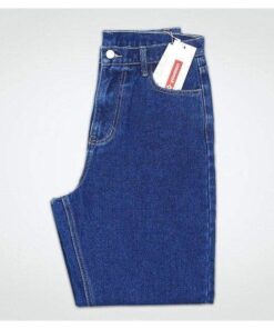 Mom Jeans Color Blue - Harajuku