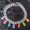 Necklace Transparent Chain Bears pendants - Harajuku