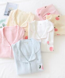 Pajamas Cotton Print Peach - Harajuku